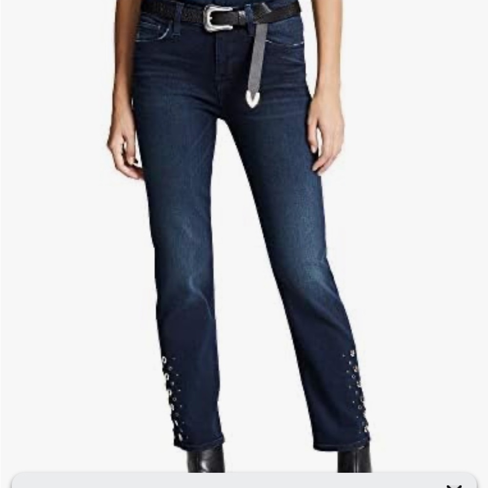 Hudson Nico Jeans Blue Flare Wide Leg with Metallic Accents